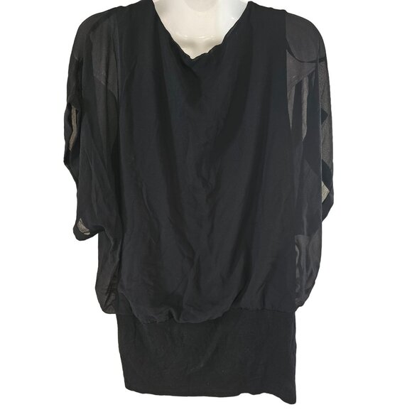 Joseph A Shirt Top Blouse Black Polyester Blend Size 1X Woman - Picture 1 of 5